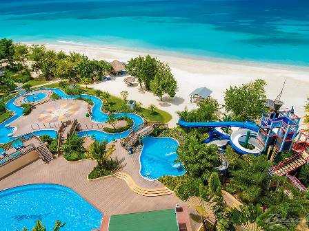 Flumes and swimming at Beaches Negril Resort