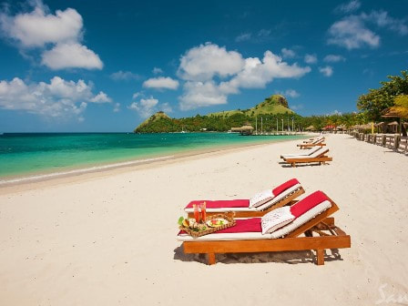Deck chairs at Sandals Grande St Lucian Resort
