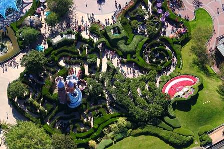 Disneyland Paris in summer from above
