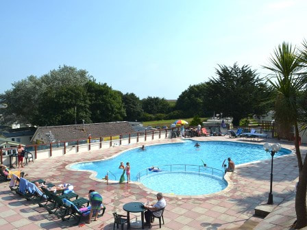Outdoor swimming pool at Waterside holiday park in paignton