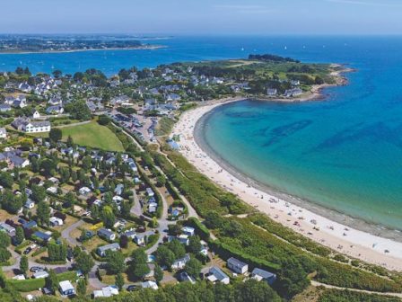 Aerial view of La Plage Campsite in Brittany