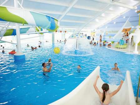 Flumes and swimming pool at Haven Burnham on Sea
