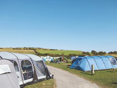Tents in campsite at Haven Seaview