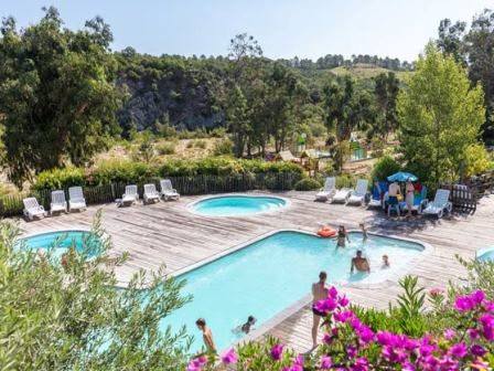 Swimming pool at Sole di Sari Campsite in Corsica