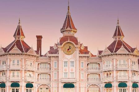 Disneyland Hotel pink sky