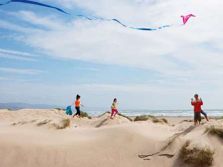 Sand dunes and kite flying near Haven Greenacres