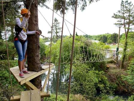 High wire rope course at Hafan y Mor Holiday Park