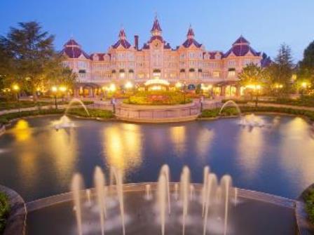 Disneyland Hotel at night