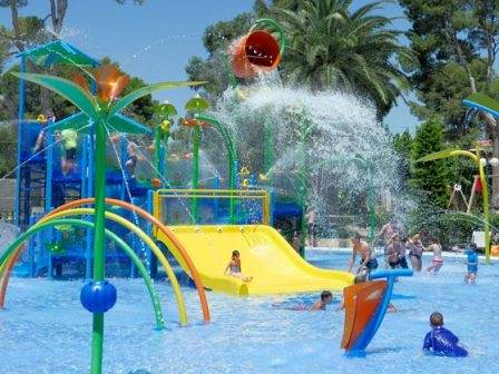 Splash park at Playa Montroig Camping Resort in Spain