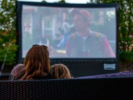Outdoor cinema at Sandy Balls Holiday Village
