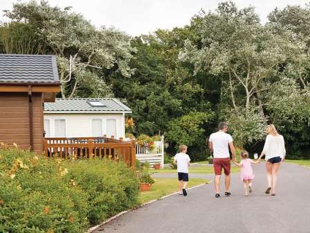 Caravans and lodges at Shorefield Country Park