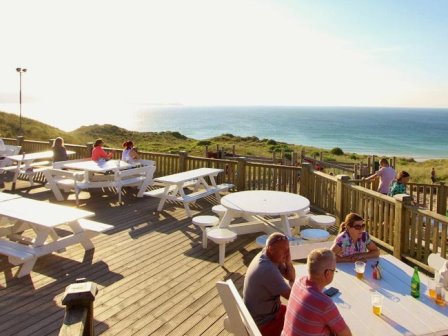 Bistro sea view at St Ives Bay Holiday Park in Cornwall