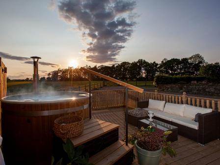 Hot tub at The Fernery Holiday Cottage in Yorkshire
