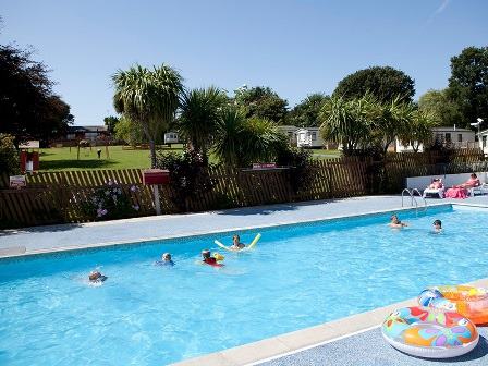 Outdoor swimming pool at Trevella Holiday Park