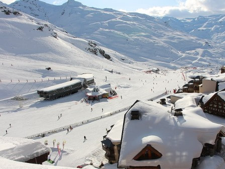 Ski slopes at Val Thorens in France