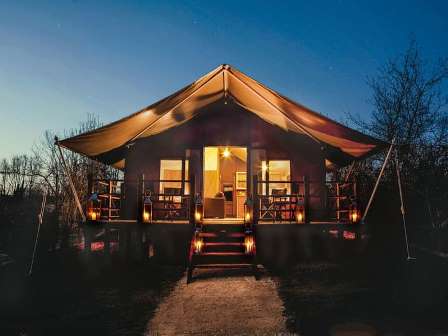 Safari tent at Waterside Holiday Park in Weymouth